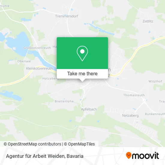 Карта Agentur für Arbeit Weiden
