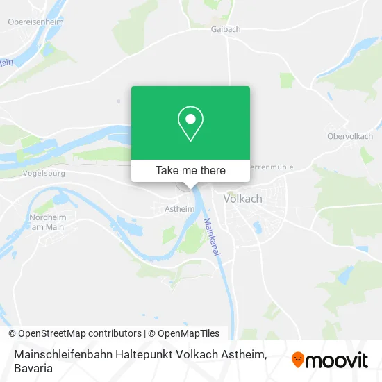 Карта Mainschleifenbahn Haltepunkt Volkach Astheim