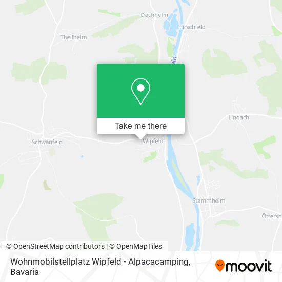 Карта Wohnmobilstellplatz Wipfeld - Alpacacamping
