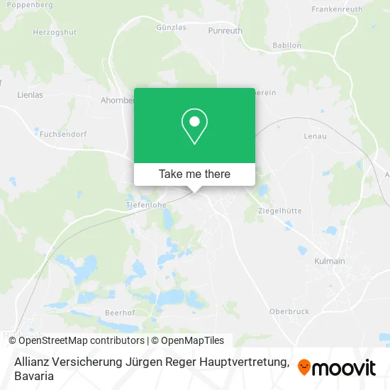 Карта Allianz Versicherung Jürgen Reger Hauptvertretung