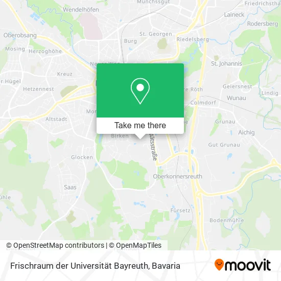 Карта Frischraum der Universität Bayreuth
