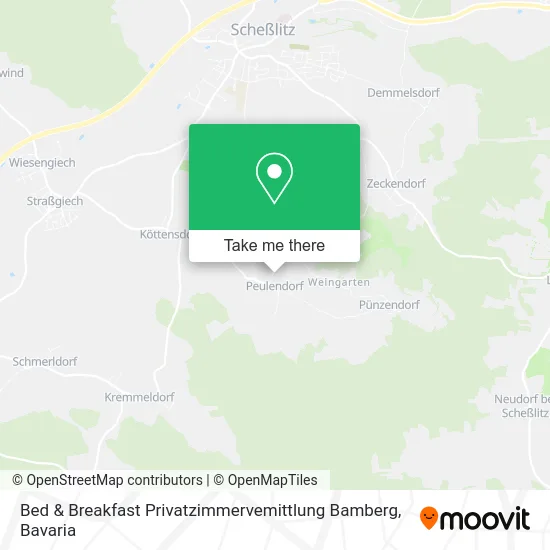 Карта Bed & Breakfast Privatzimmervemittlung Bamberg