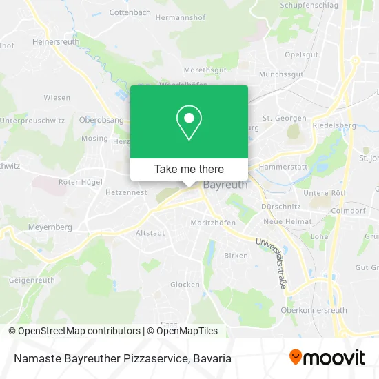Карта Namaste Bayreuther Pizzaservice