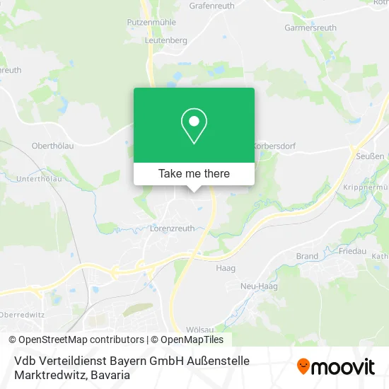 Карта Vdb Verteildienst Bayern GmbH Außenstelle Marktredwitz