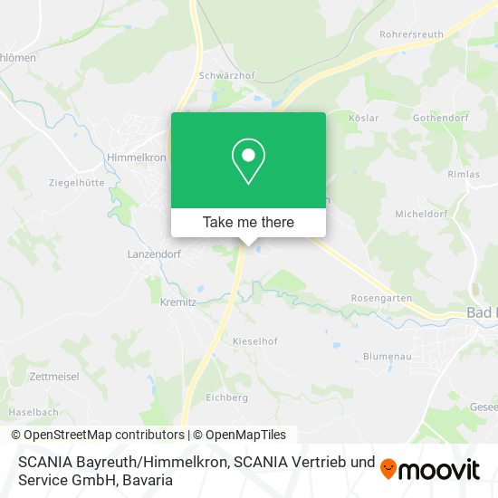 SCANIA Bayreuth / Himmelkron, SCANIA Vertrieb und Service GmbH map
