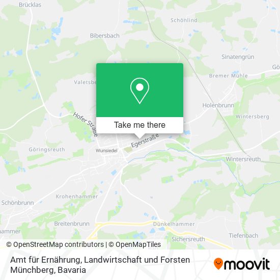 Карта Amt für Ernährung, Landwirtschaft und Forsten Münchberg