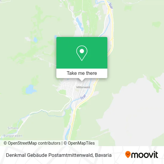 Карта Denkmal Gebäude Postamtmittenwald