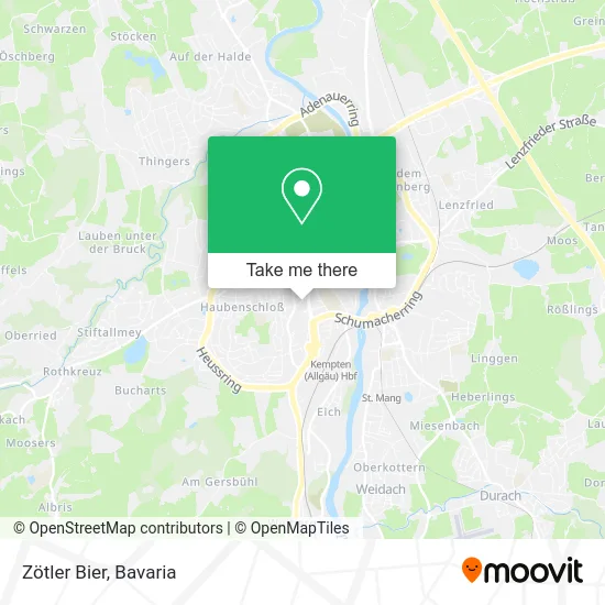 Карта Zötler Bier