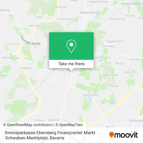Карта Kreissparkasse Ebersberg Finanzcenter Markt Schwaben Marktplatz
