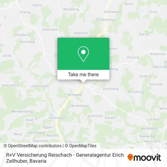 Карта R+V Versicherung Reischach - Generalagentur Erich Zellhuber