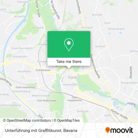 Карта Unterführung mit Graffitikunst