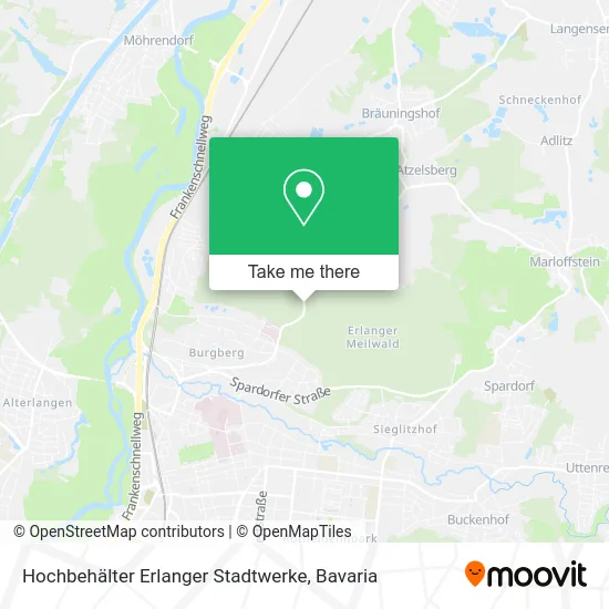 Карта Hochbehälter Erlanger Stadtwerke
