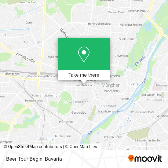 Beer Tour Begin map