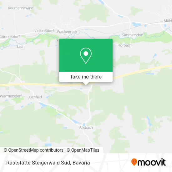 Raststätte Steigerwald Süd map