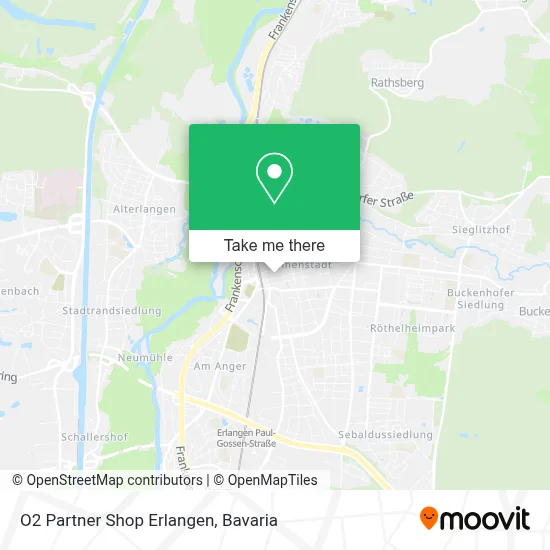 O2 Partner Shop Erlangen map
