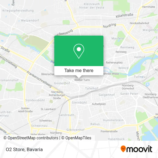 O2 Store map