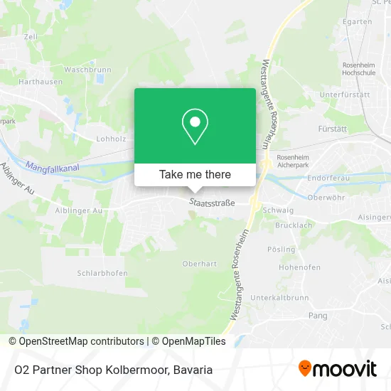 O2 Partner Shop Kolbermoor map