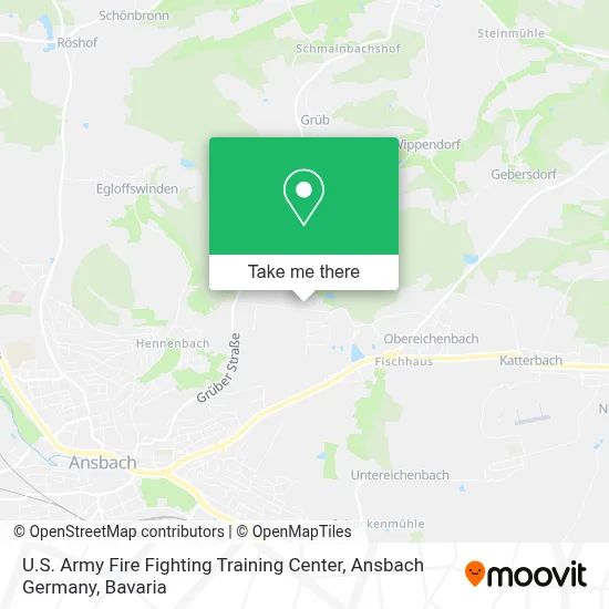 U.S. Army Fire Fighting Training Center, Ansbach Germany map