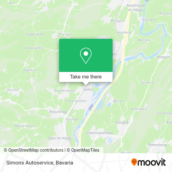 Simons Autoservice map
