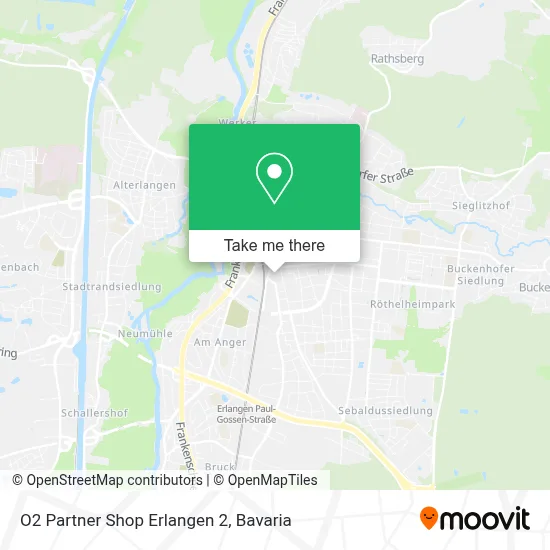 O2 Partner Shop Erlangen 2 map