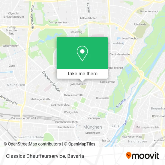 Classics Chauffeurservice map