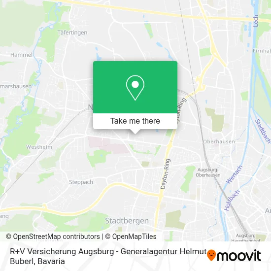 R+V Versicherung Augsburg - Generalagentur Helmut Buberl map