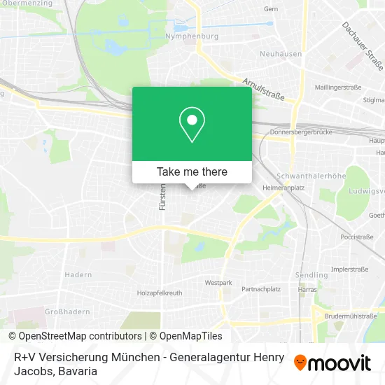 R+V Versicherung München - Generalagentur Henry Jacobs map