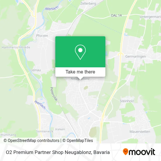 O2 Premium Partner Shop Neugablonz map