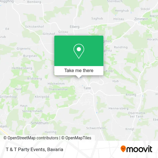 T & T Party Events map