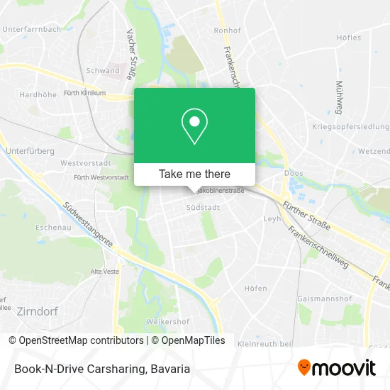 Book-N-Drive Carsharing map