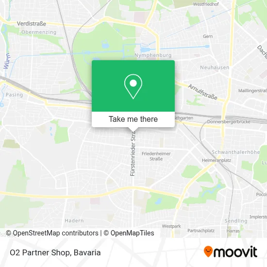 O2 Partner Shop map
