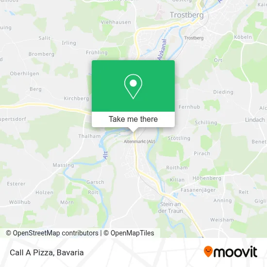 Call A Pizza map