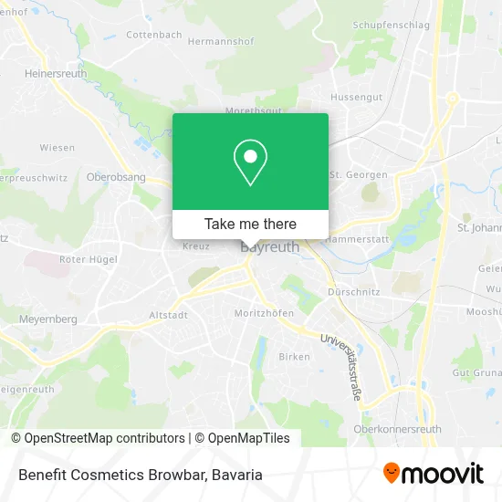 Benefit Cosmetics Browbar map