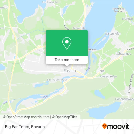 Big Ear Tours map