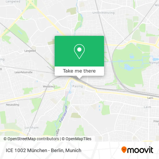 Карта ICE 1002 München - Berlin