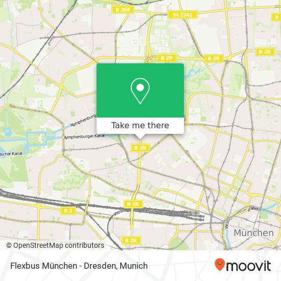 Flexbus München - Dresden map