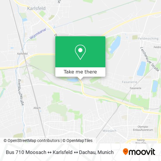 How to get to Bus 710 Moosach Karlsfeld Dachau in Fasanerie