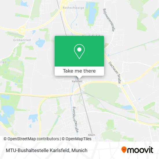Карта MTU-Bushaltestelle Karlsfeld