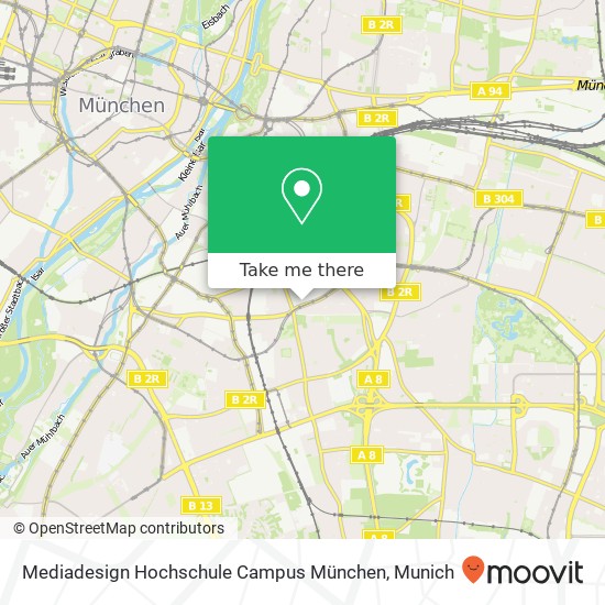 Карта Mediadesign Hochschule Campus München