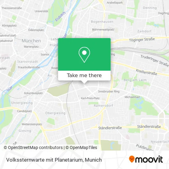 Карта Volkssternwarte mit Planetarium