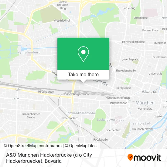 Карта A&O München Hackerbrücke (a o City Hackerbruecke)