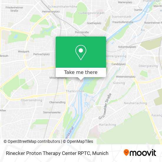 Rinecker Proton Therapy Center RPTC map