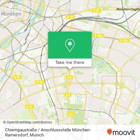 Карта Chiemgaustraße / Anschlussstelle München-Ramersdorf