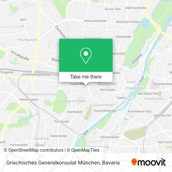 Карта Griechisches Generalkonsulat München