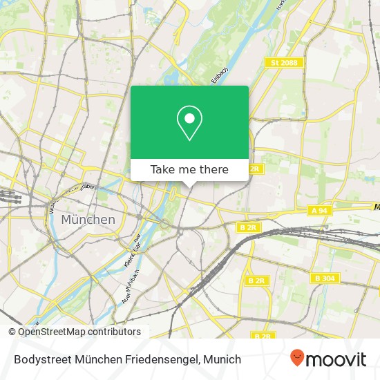 Bodystreet München Friedensengel map