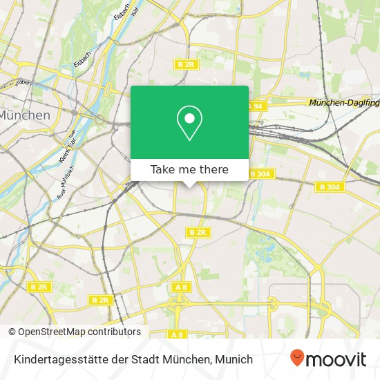 Карта Kindertagesstätte der Stadt München