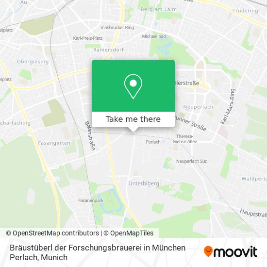 Карта Bräustüberl der Forschungsbrauerei in München Perlach