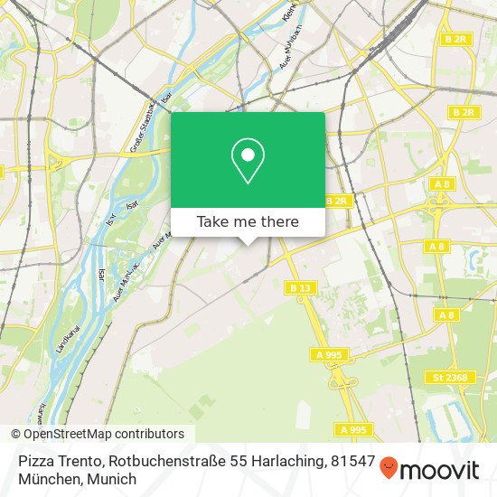 Карта Pizza Trento, Rotbuchenstraße 55 Harlaching, 81547 München