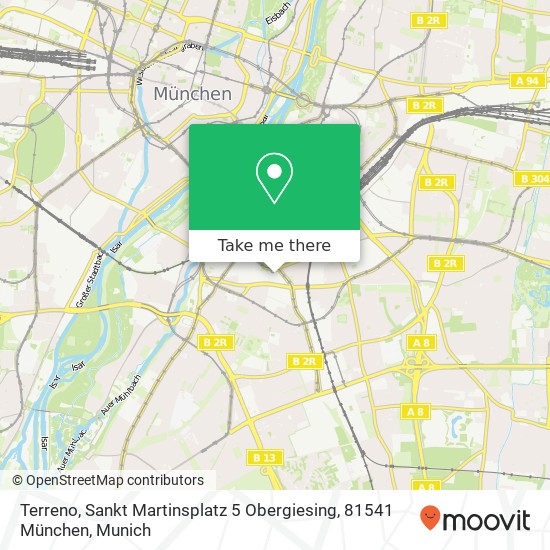 Карта Terreno, Sankt Martinsplatz 5 Obergiesing, 81541 München