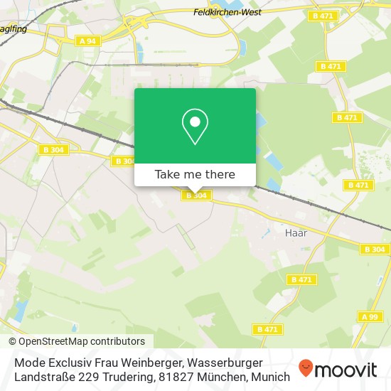 Карта Mode Exclusiv Frau Weinberger, Wasserburger Landstraße 229 Trudering, 81827 München